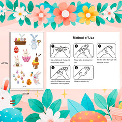 Xutengy eggs and chick patterns Easter tattoos ideal for baskets.