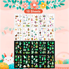 Xutengy glow Easter tattoos sheets glow vividly after light exposure.