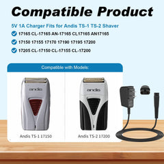 XXSZHY 5V 1A adapter for Andis charger — 1m cord enables flexible charging setups