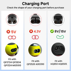 XXSZHY 15V cord compatible with Philips Norelco HQ series for seamless replacement.