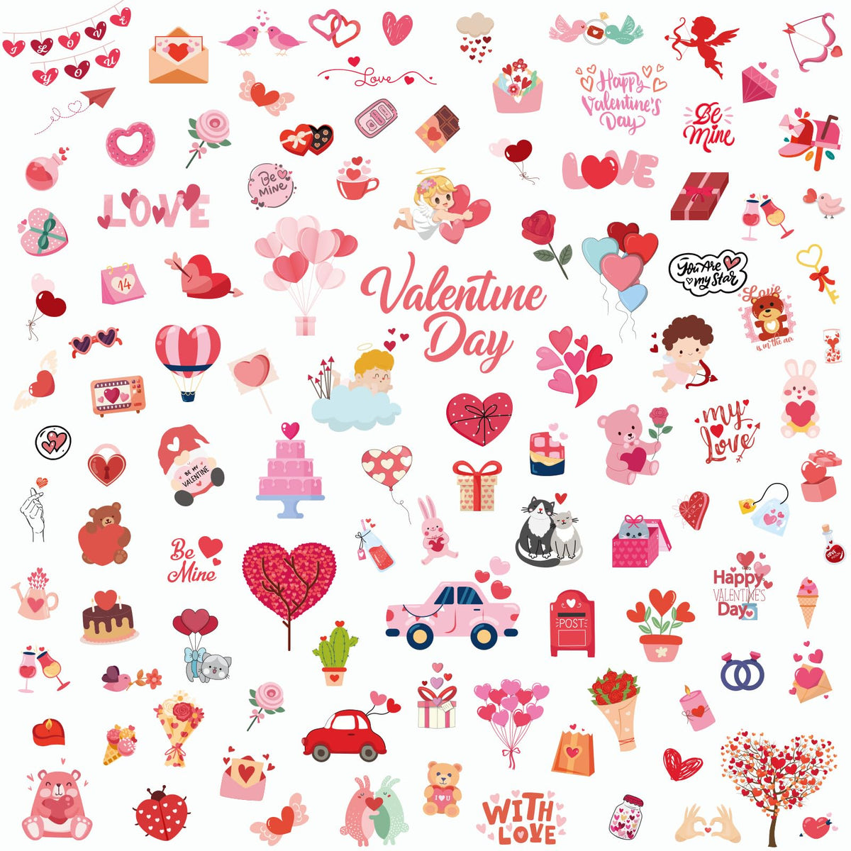 XZENTIRA: conjunto de 214 tatuajes de San Valentín para decorar fiestas