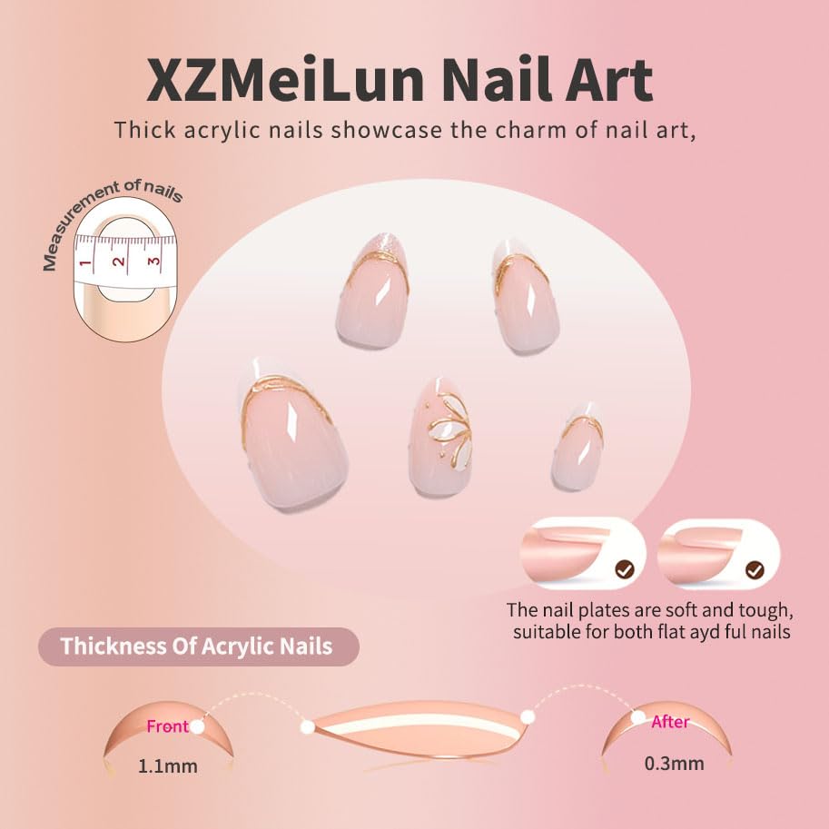 XZMeiLun 3D gold line white flower design adds eye-catching detail.