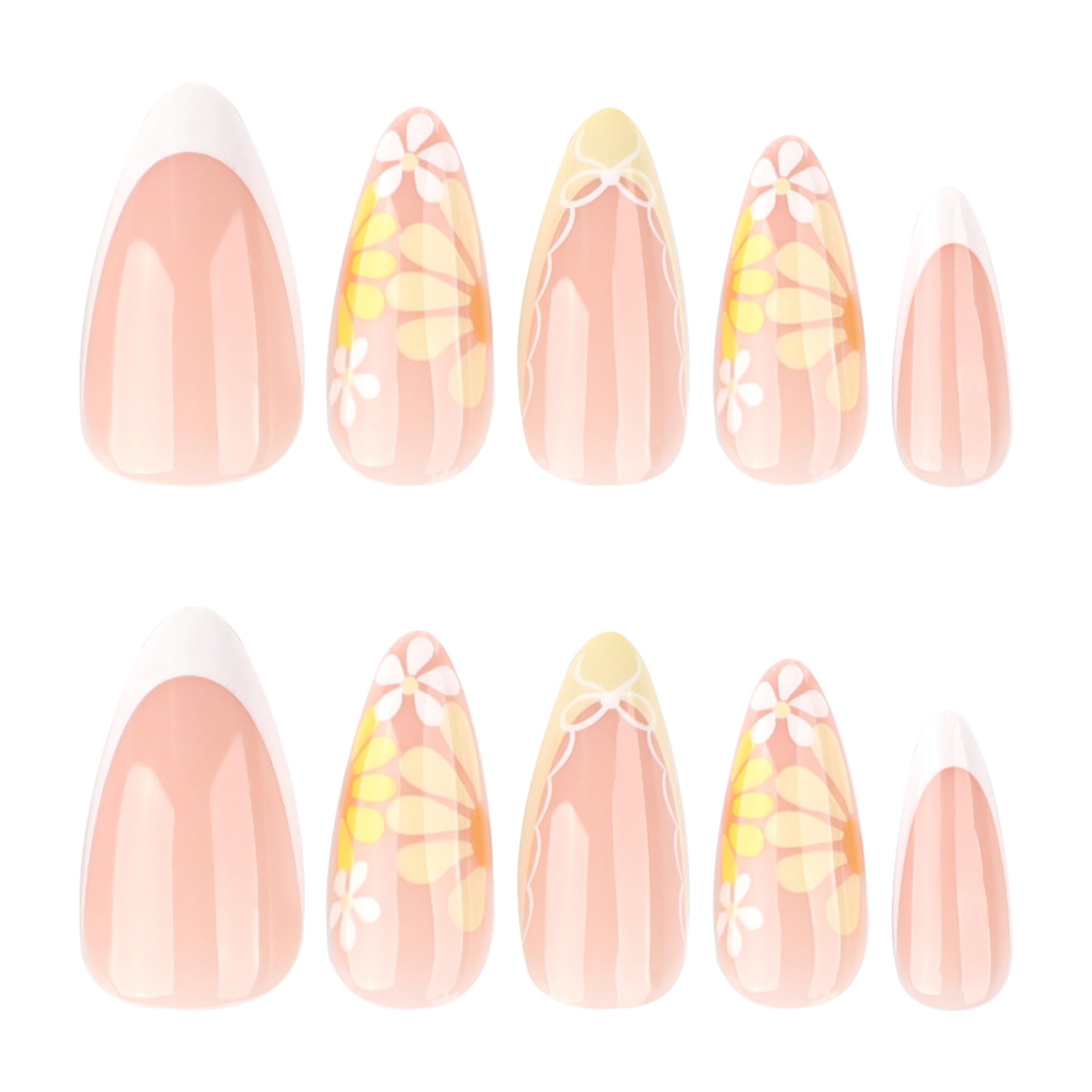 XZMeiLun almond nail shape press-ons for a modern, natural-looking manicure