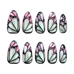XZMeiLun butterfly wings nails with holographic shimmer for party-ready shine.