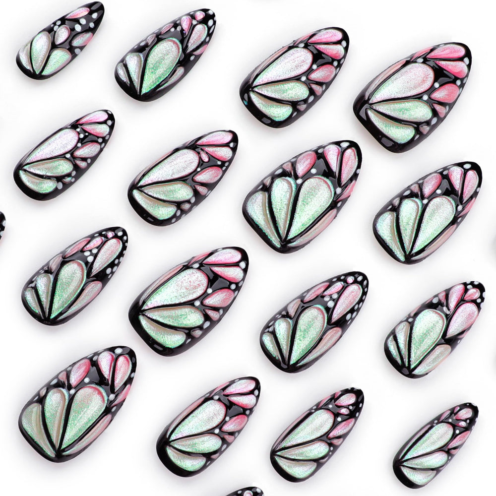 XZMeiLun almond-shaped press-ons, lightweight acrylic for comfortable wear.