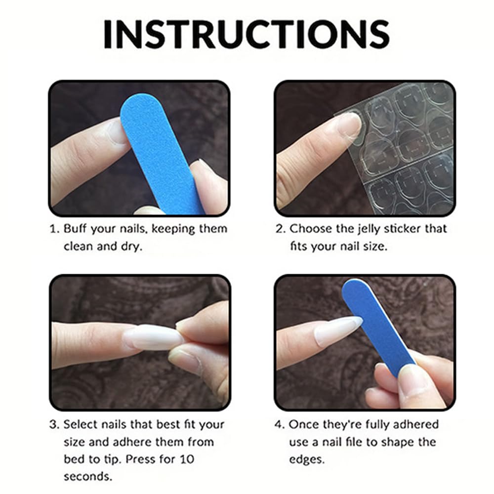 XZMeiLun nails with nail glue for longer hold at events and celebrations.