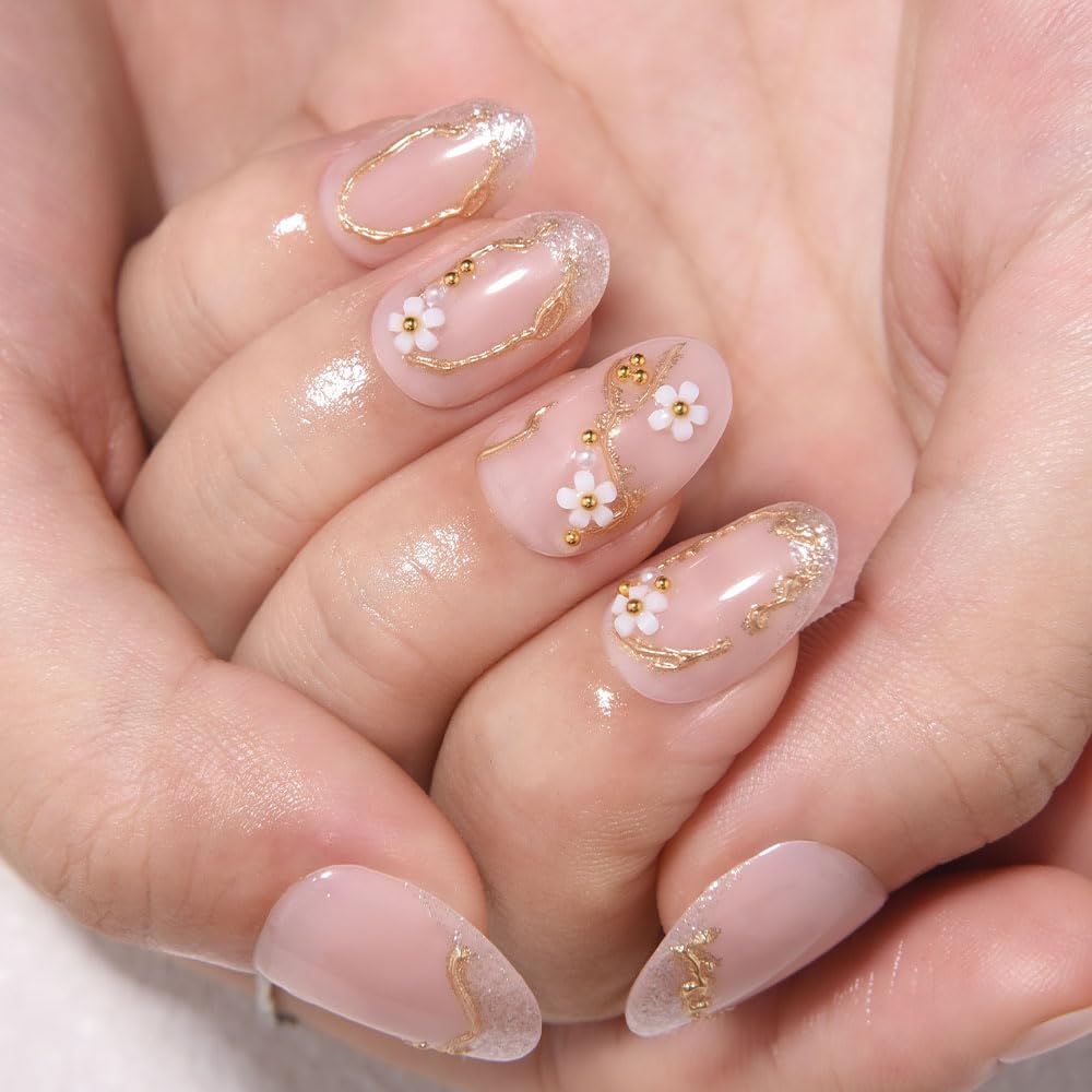 XZMeiLun short round acrylic nails design, easy to apply for quick chic looks.