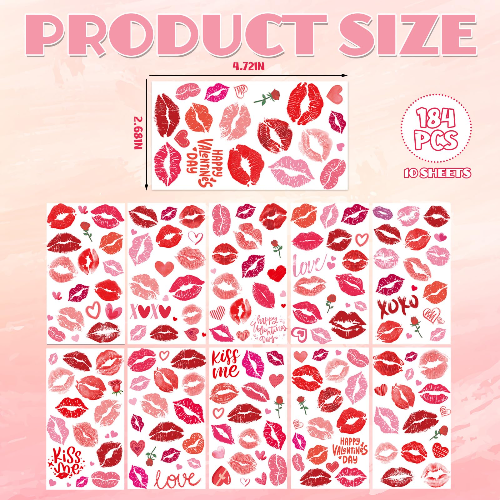 XZENTIRA valentines tattoos heart-kiss-rose motifs for festive party styling.