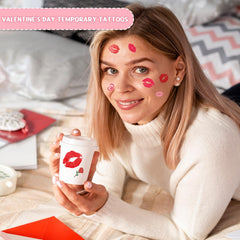 XZENTIRA lip prints and rose tattoos ready for DIY Valentine crafts.