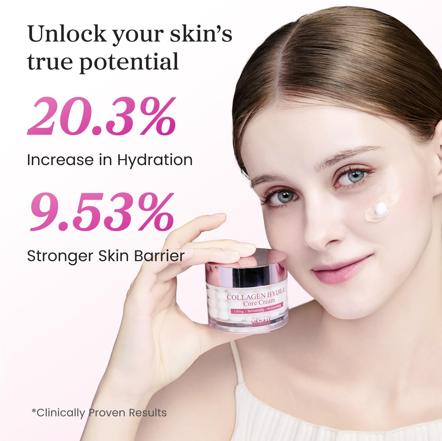 YADAH Collagen Hydra Core Cream spoon measure for precise daily application and dosage.