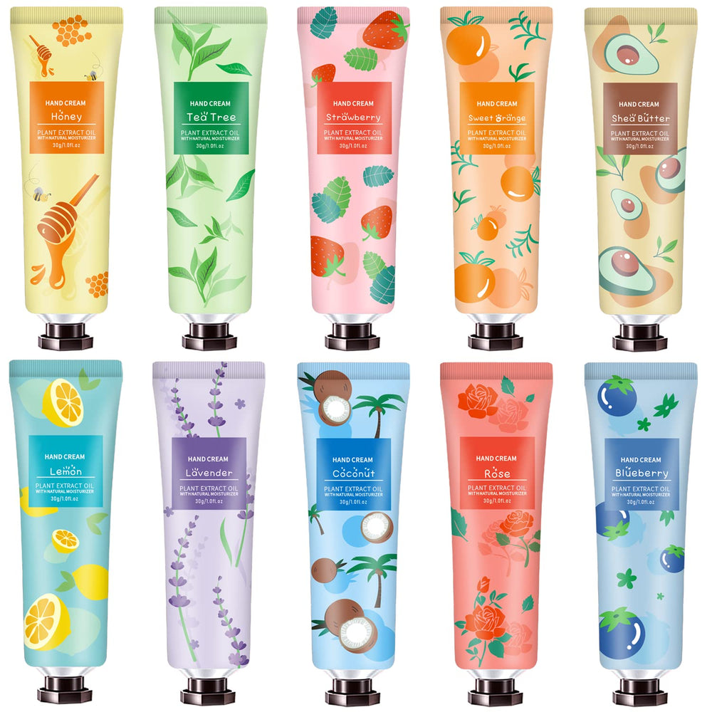 YAERZI ten-pack hand cream set for daily moisture with varied scents.