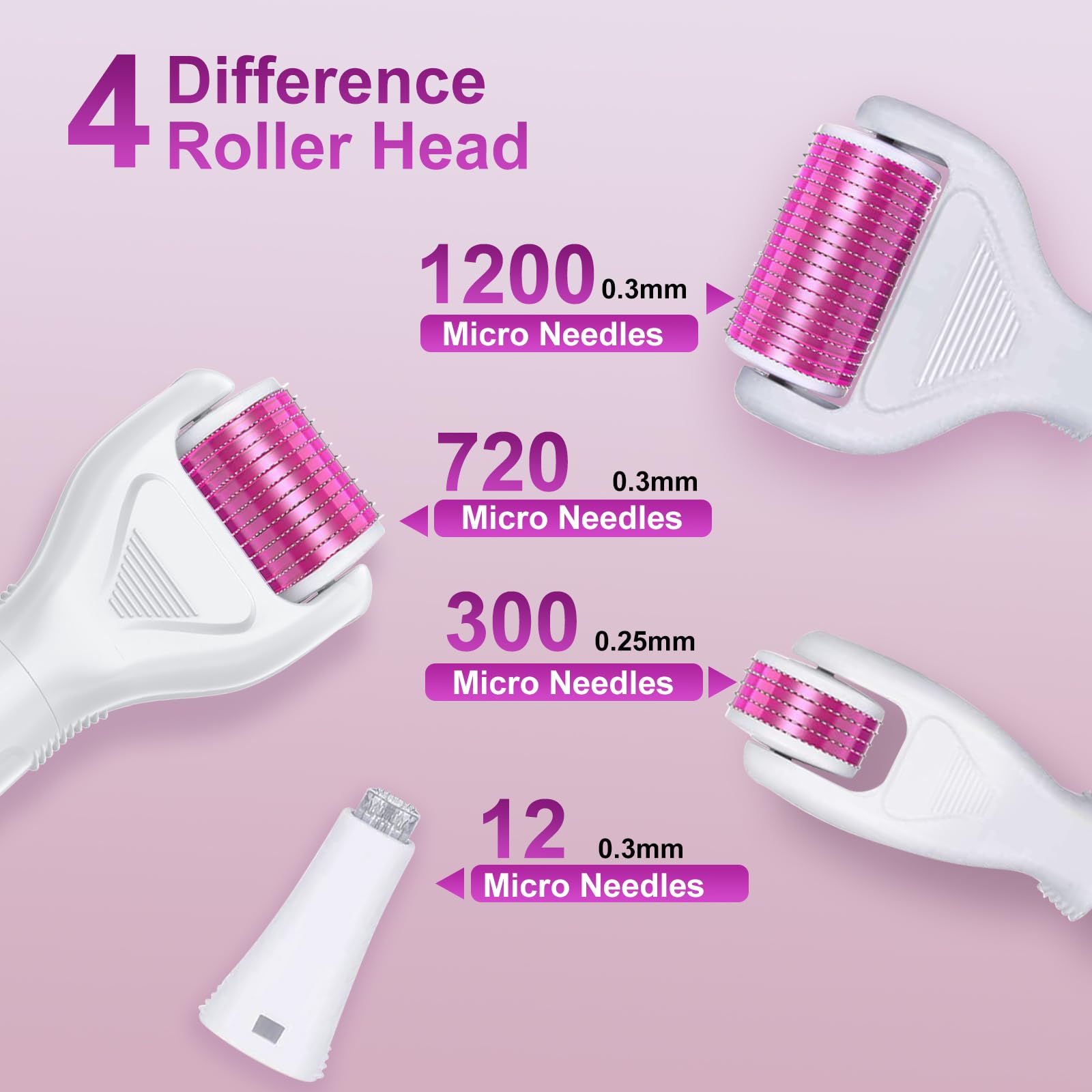 YaFex 6-in-1 derma roller kit with replaceable heads for versatile home care