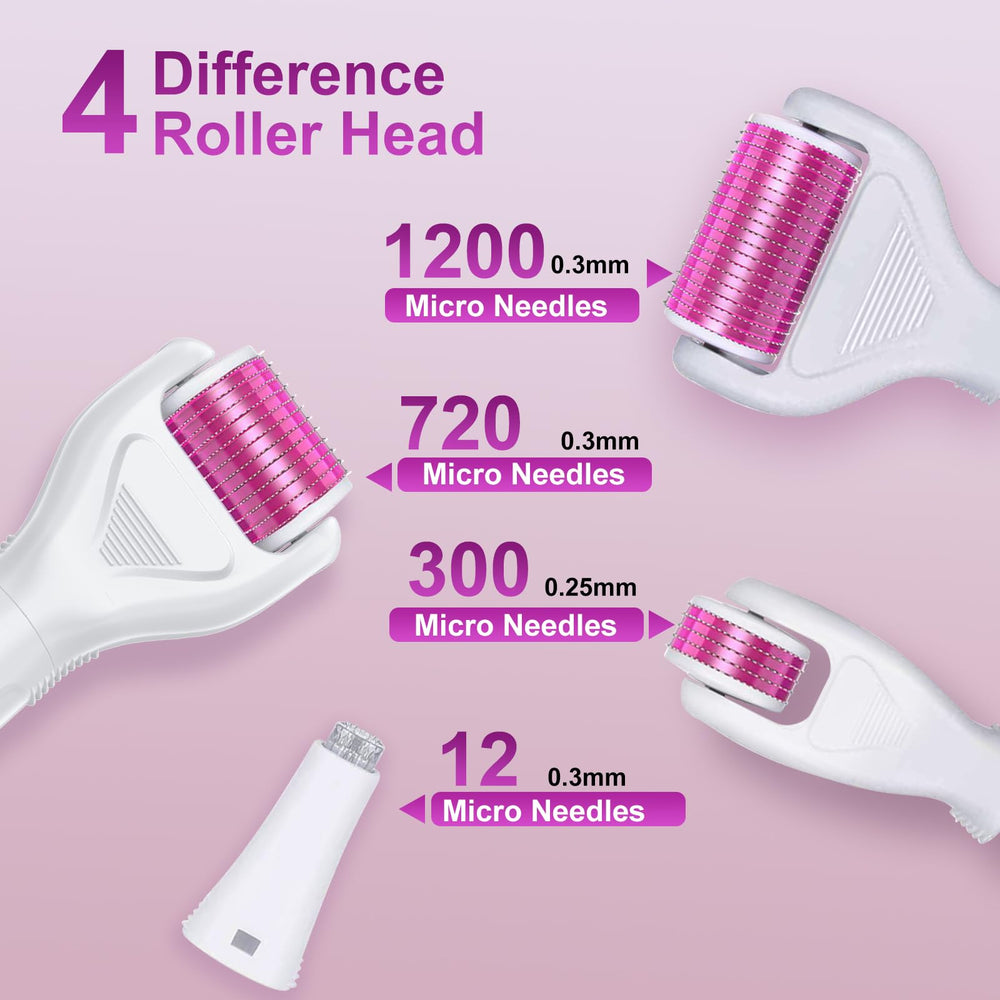 YaFex 6-in-1 derma roller kit with replaceable heads for versatile home care