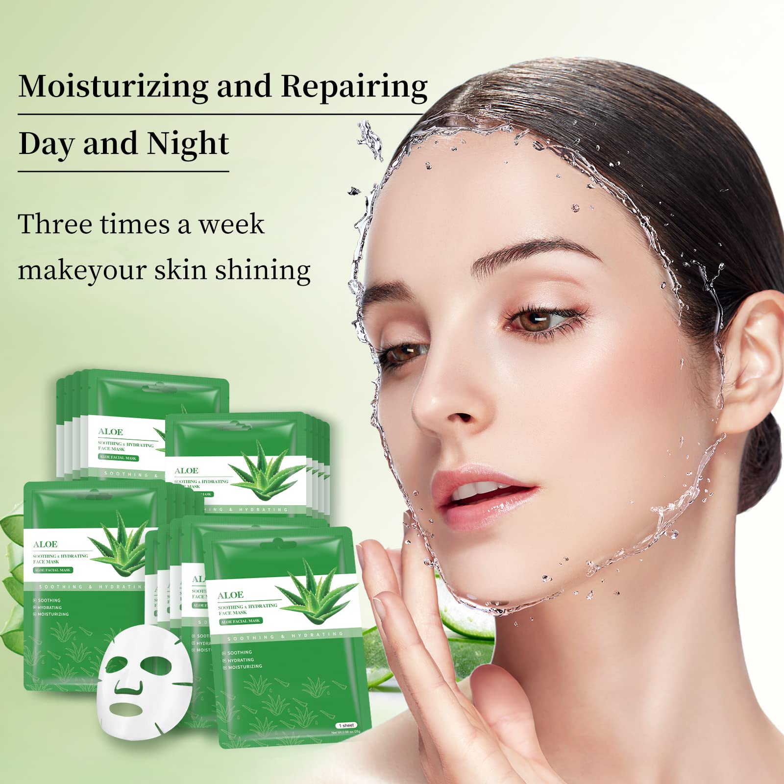 YAFUSIPE Green tea-infused sheet mask calms inflammation and provides refreshment.