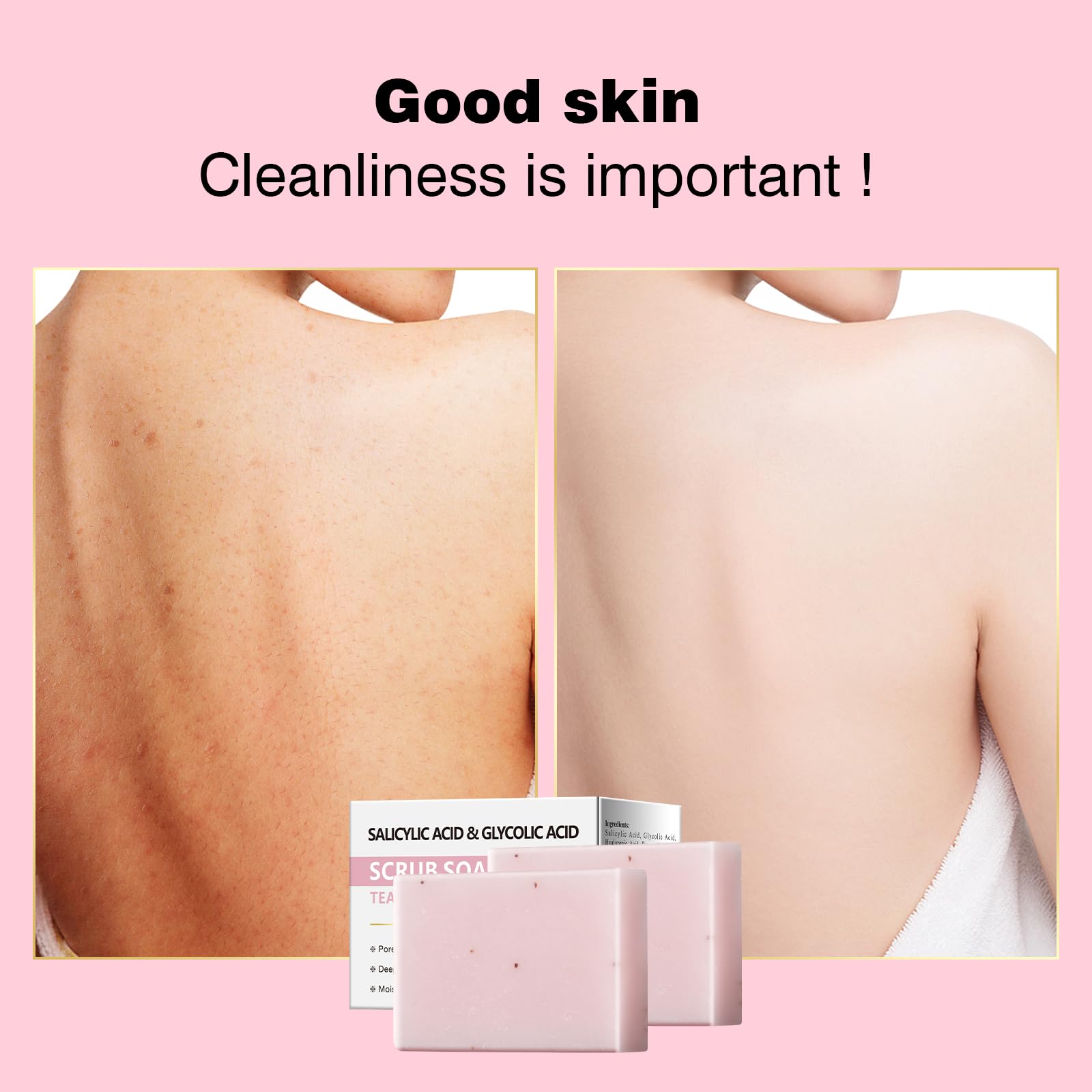 YAFUSIPE jabon exfoliante, textura visible, exfoliación suave para la piel