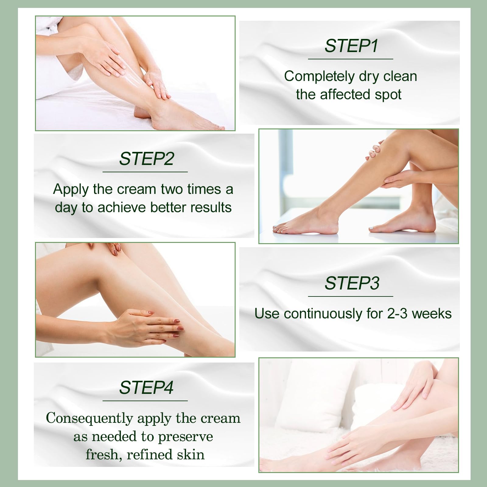 YAFUSIPE Tea Tree Foot Lotion application demonstrates soothing, moisturized feet after use
