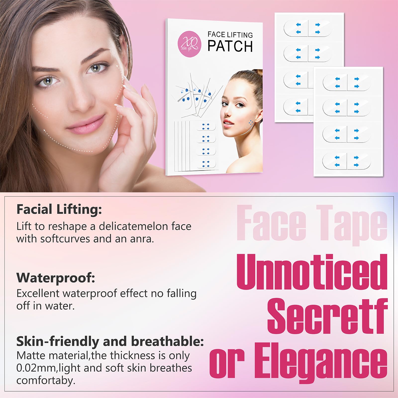 YAGUVI Cinta de elevación facial ofrece 8 horas de fijación duradera