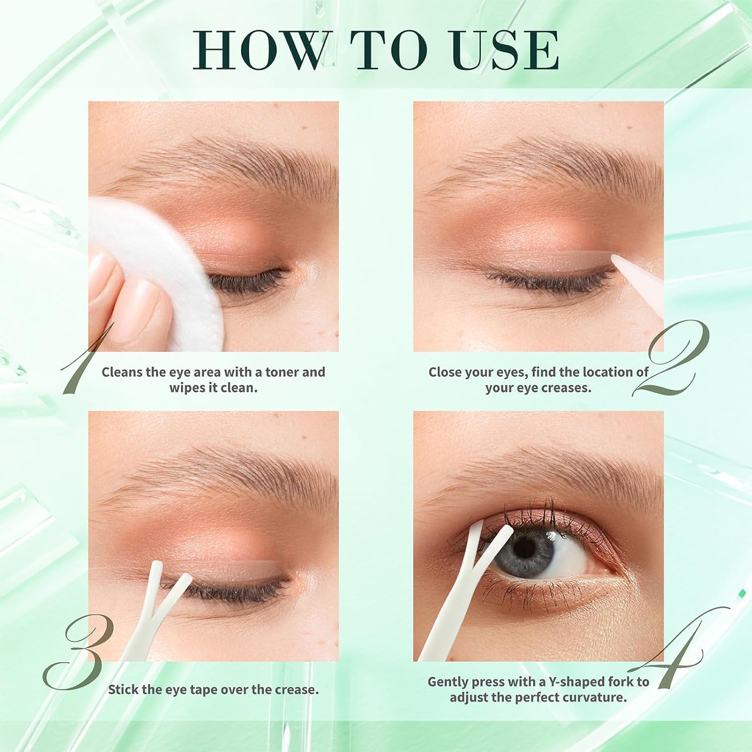 YAGUVI before and after look with eyelid tape