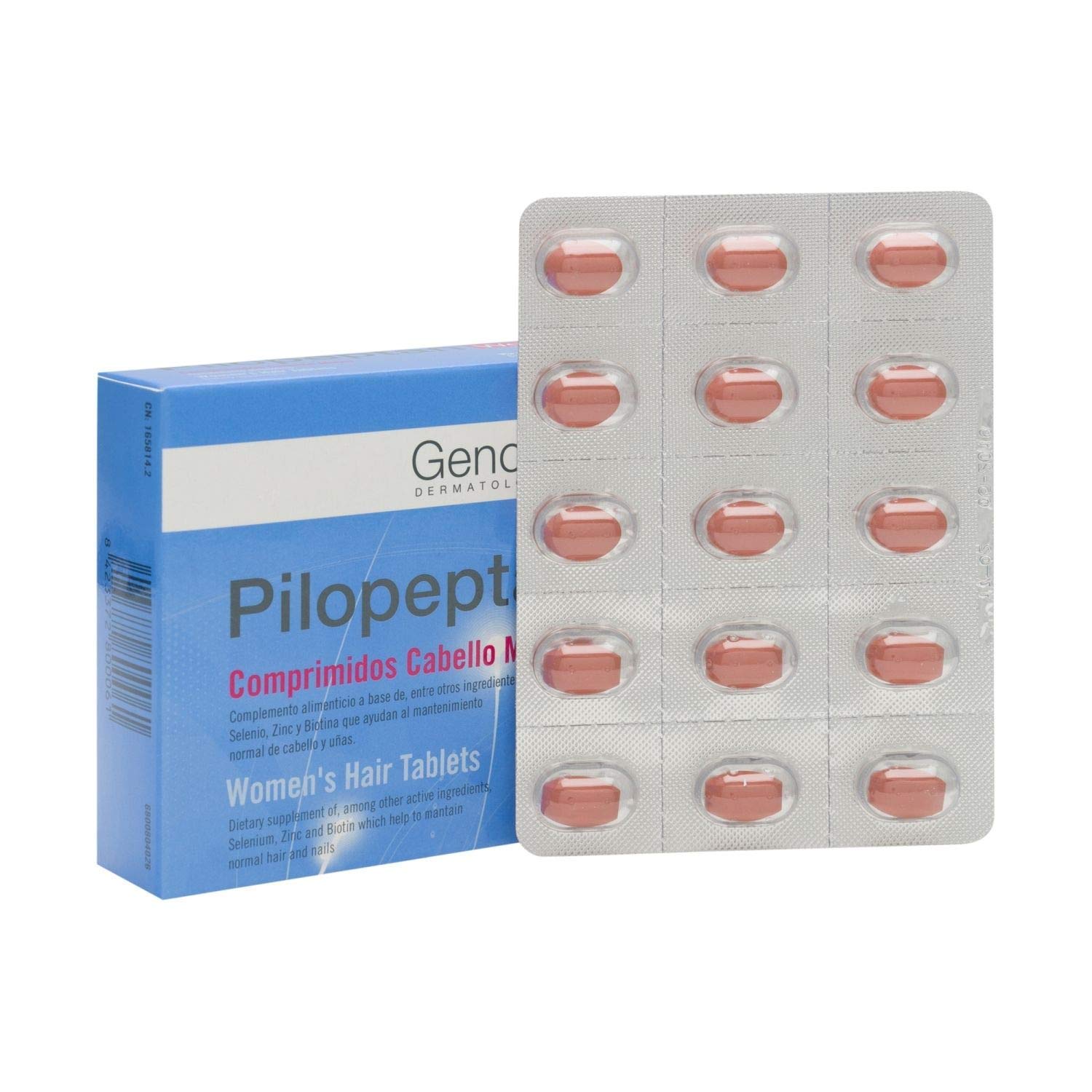 YAHSEWYO Genové Pilopeptan Woman bottle with 60 tablets for hair and nails.