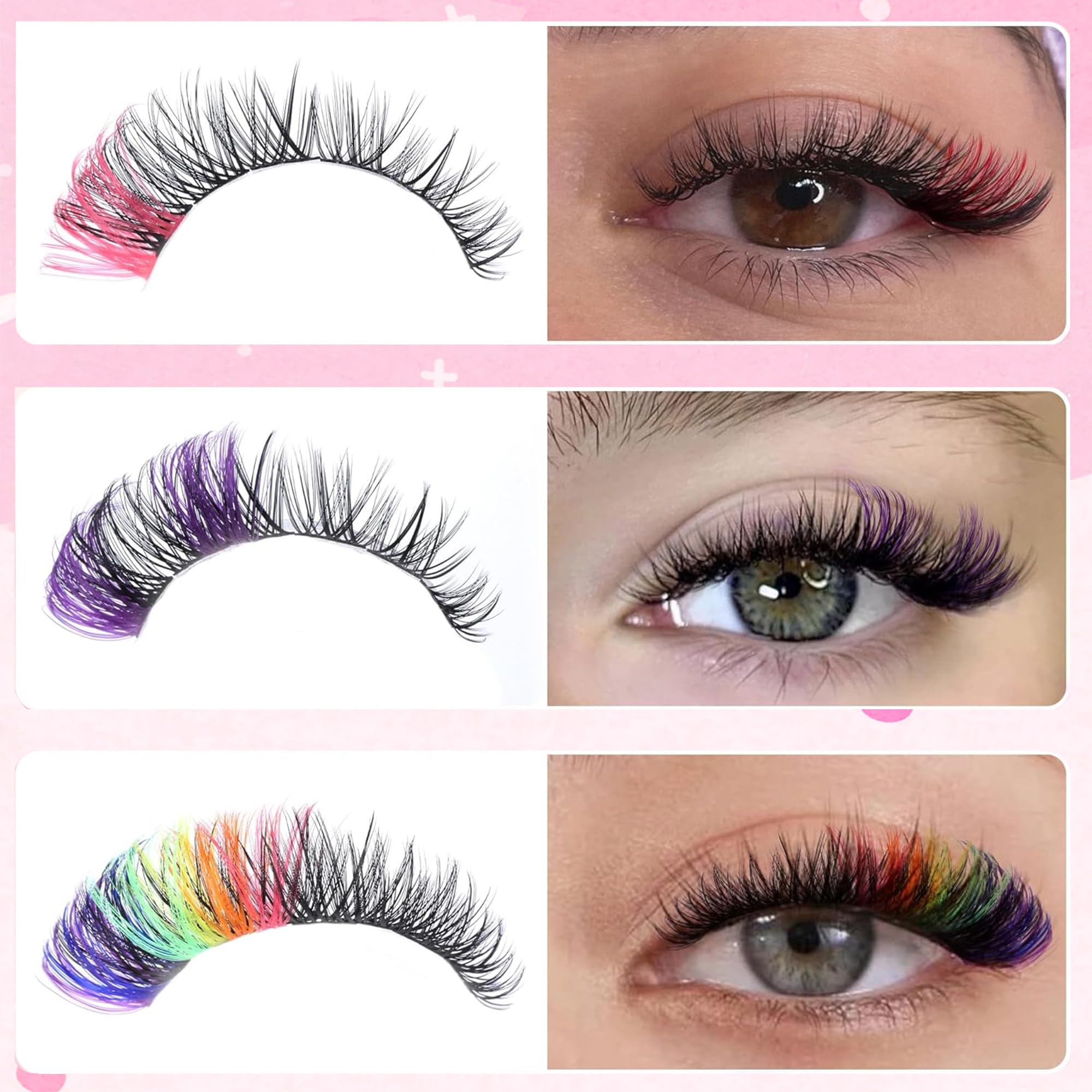 Yaiseiko lash clusters application guide demonstrates easy glue timing.