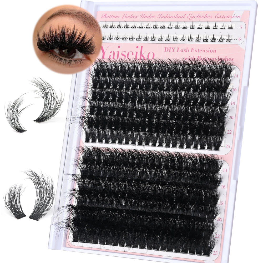Yaiseiko fluffy lash clusters 14-25mm for versatile, dramatic lash styles and easy DIY application.