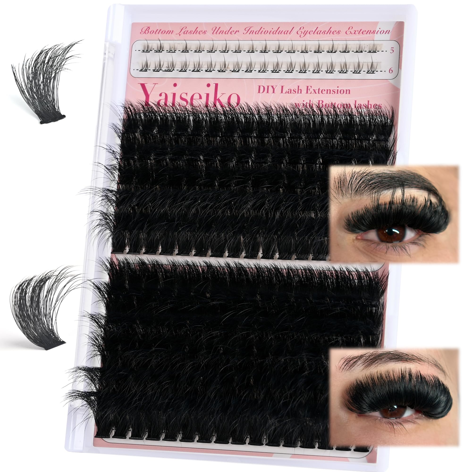 Yaiseiko lash clusters 100D+200D mega volume for bold eye drama.