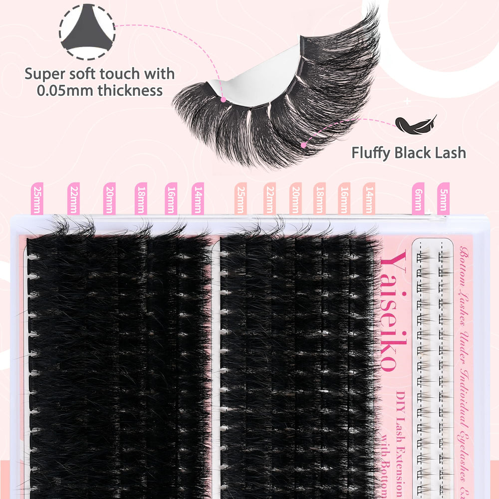 Yaiseiko lash clusters feather-light plant fibers for all-day comfort.