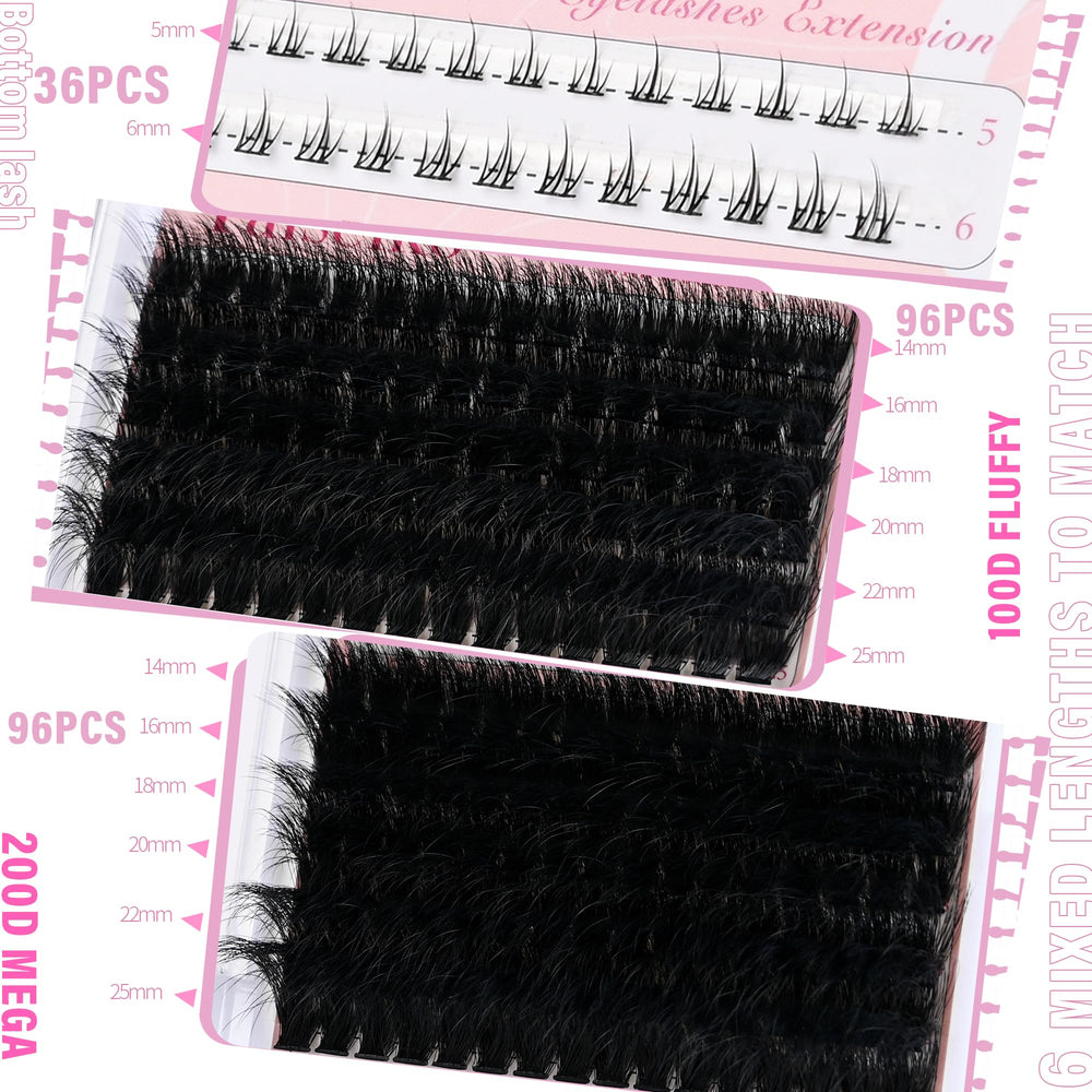 Yaiseiko lash clusters invisible 0.05mm band for seamless wear.
