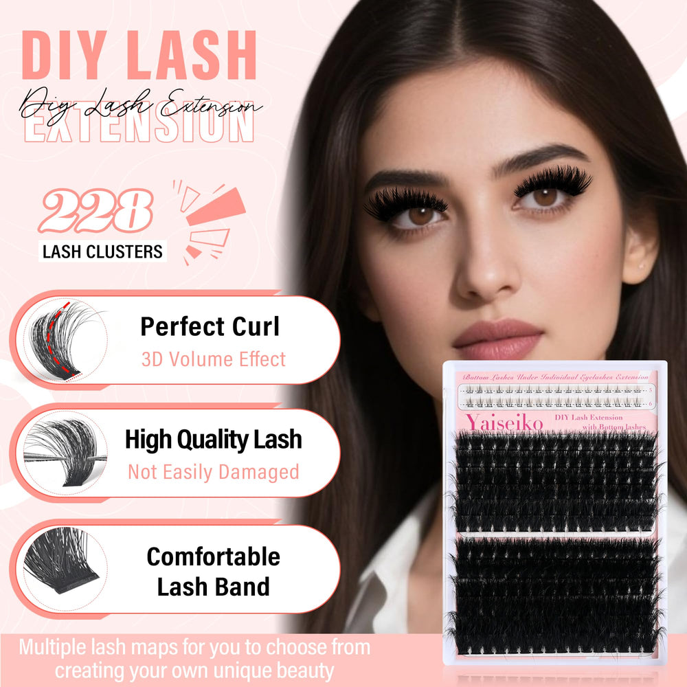 Yaiseiko lash clusters pro-artist technique uses 3-5 clusters per eye.