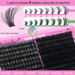 Yaiseiko 12-25mm D-curly clusters for bold, wispy results at home.