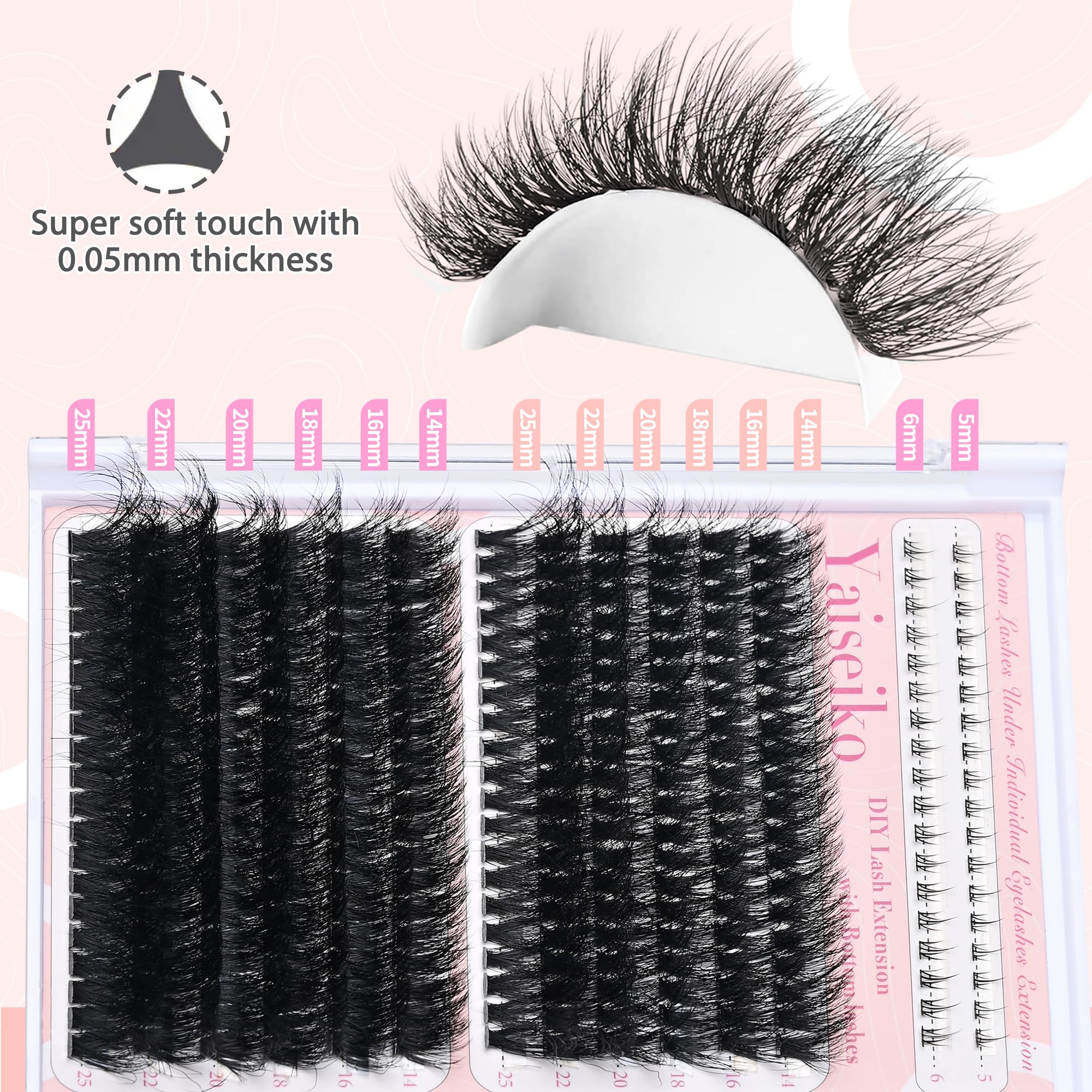 Yaiseiko plant fiber lashes with a flexible band for comfortable wear.