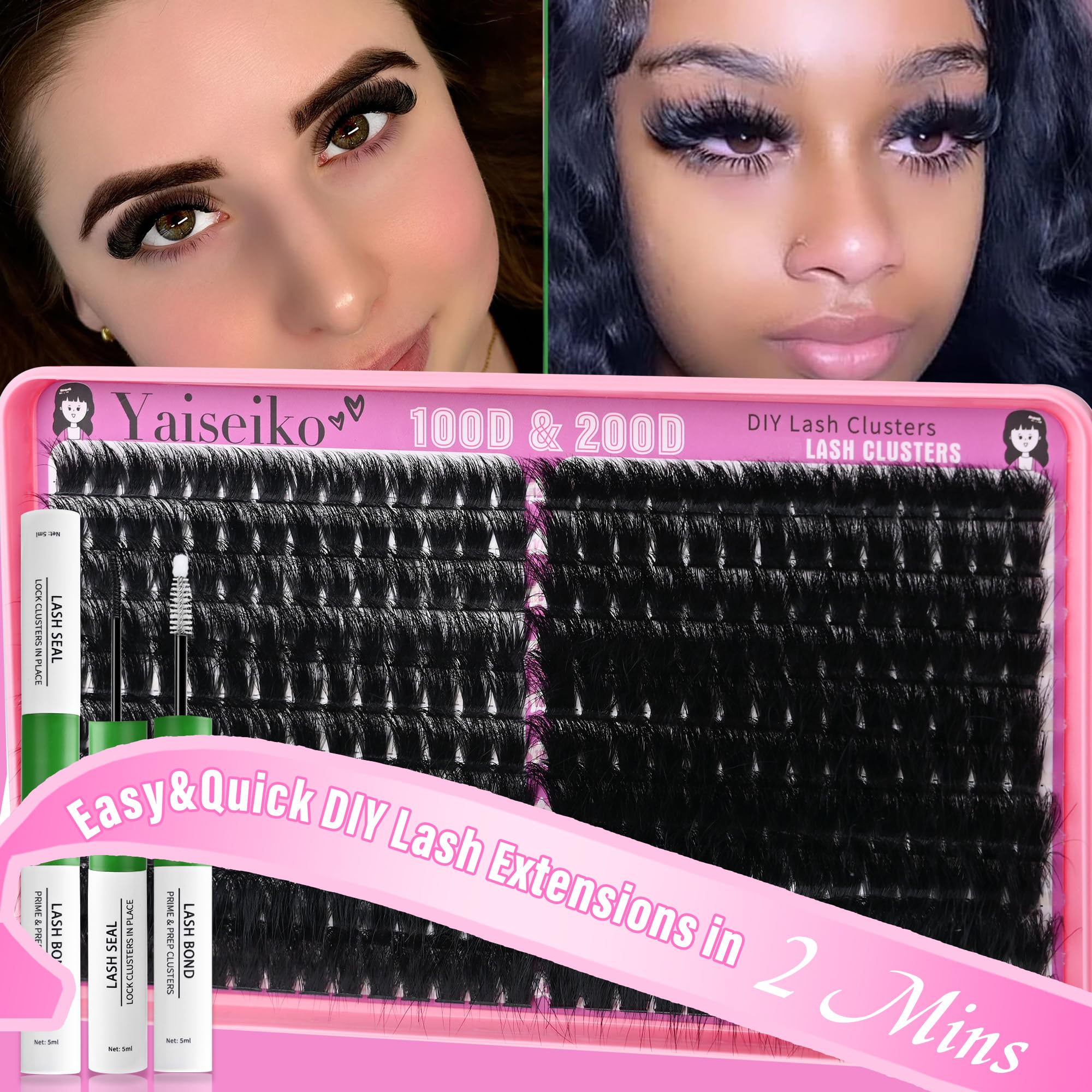 Yaiseiko reusable cluster lashes for extended wear