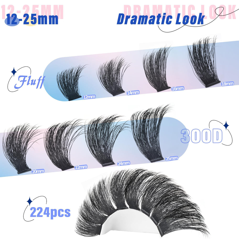Yaiseiko volume clusters 12-25mm create bold, customizable lash styles.