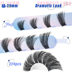 Yaiseiko volume clusters 12-25mm create bold, customizable lash styles.
