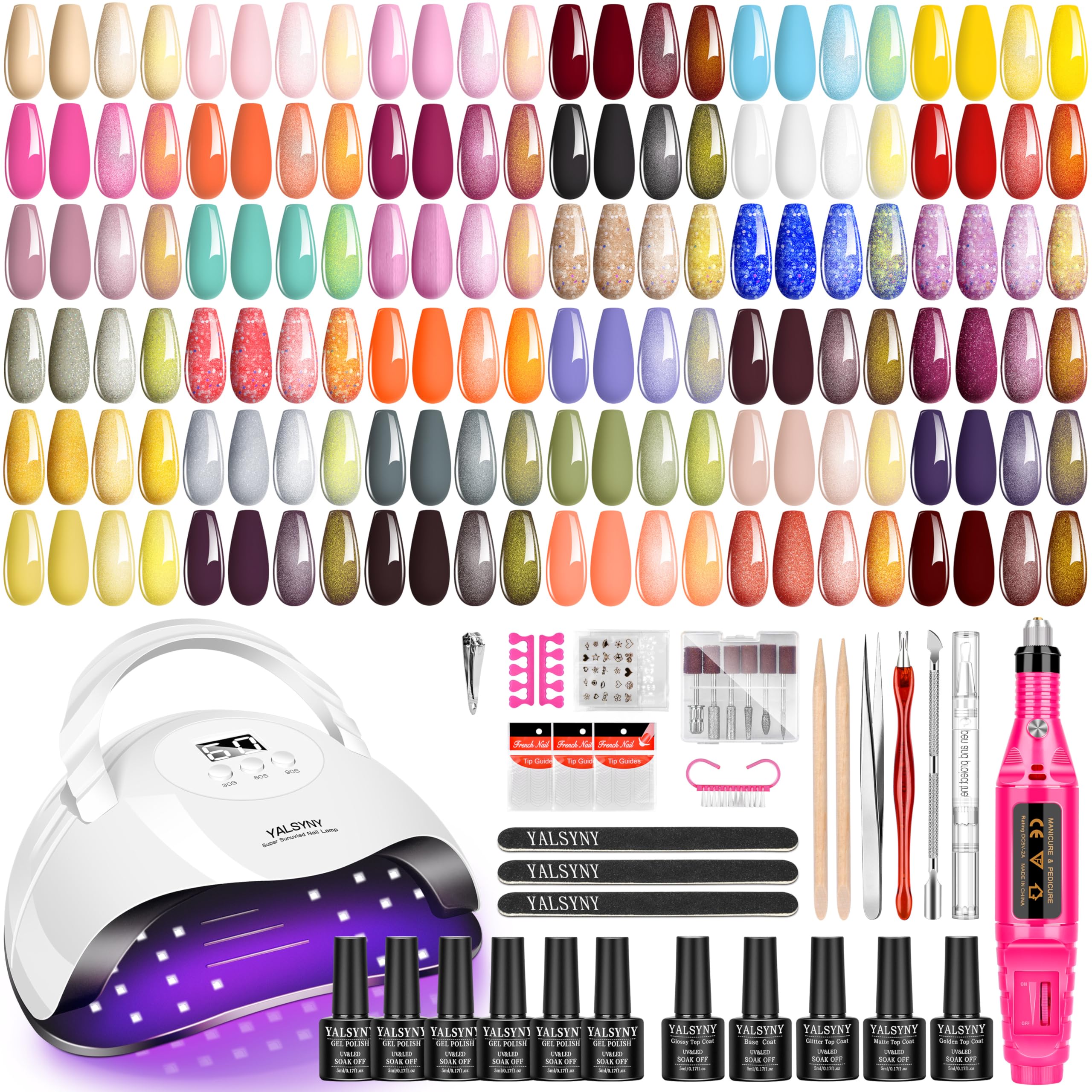 YALSYNY gel nail polish kit with UV lamp for versatile at-home manicures