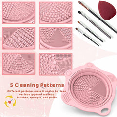 YalsFTY silicone scrubber pads remove makeup from multiple brushes