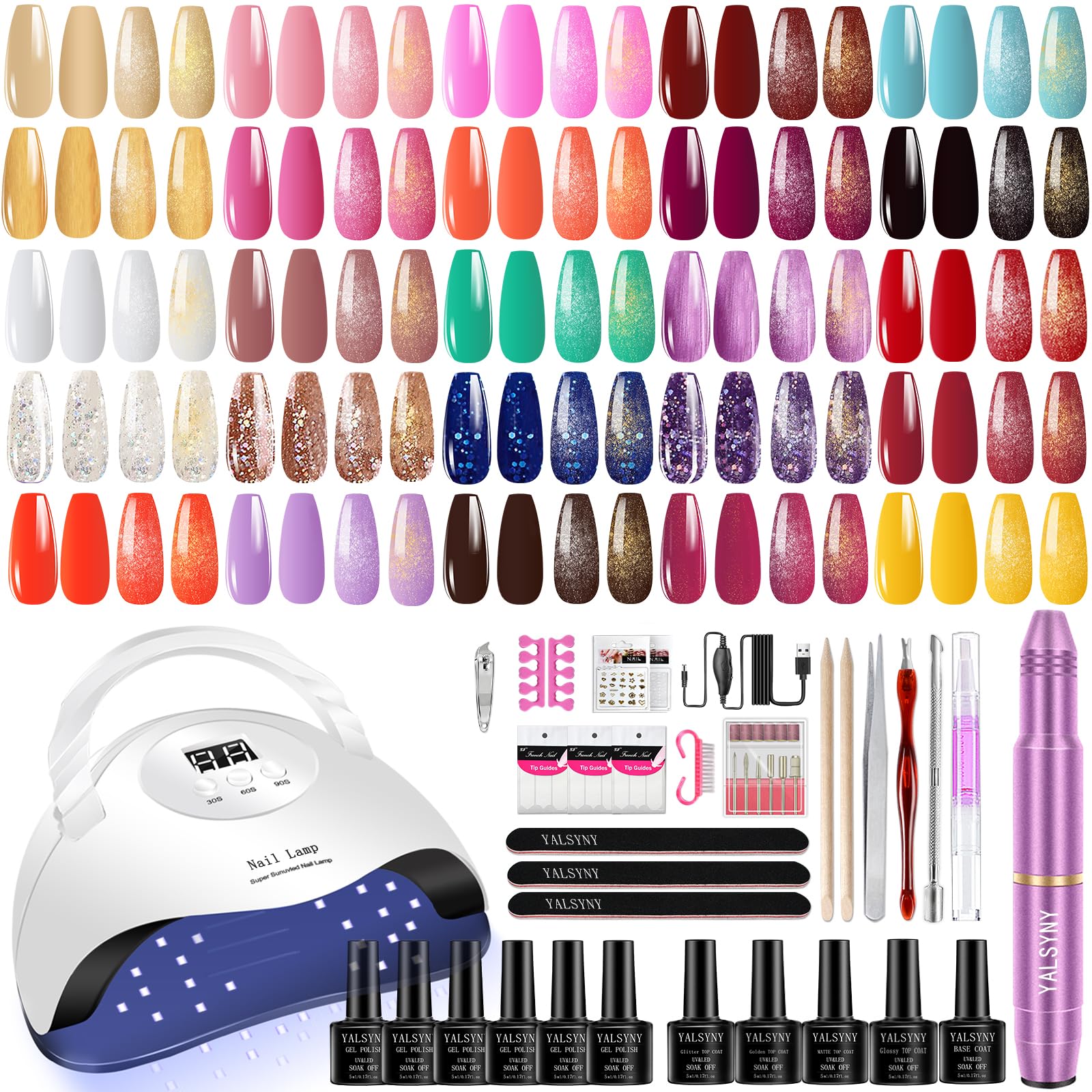YALSYNY kit esmalte gel 25 colores para manicura casera.
