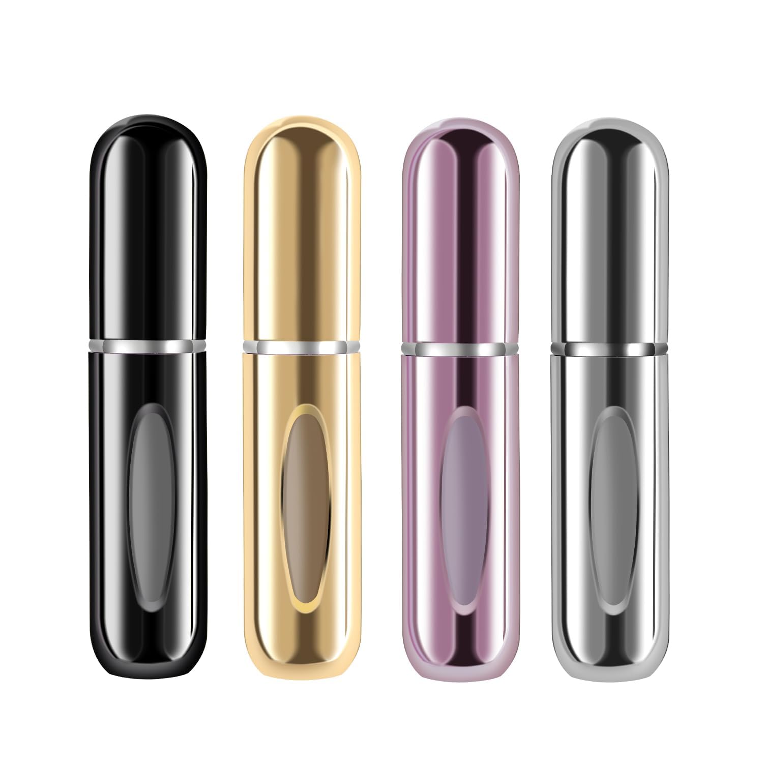 Yamadura 4-pack portable perfume atomizers in all colors, ideal for travel and backups.