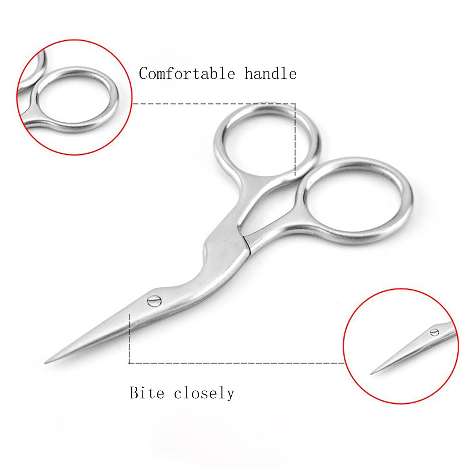 YAMHOHO Stainless steel brow scissors are easy to clean after use