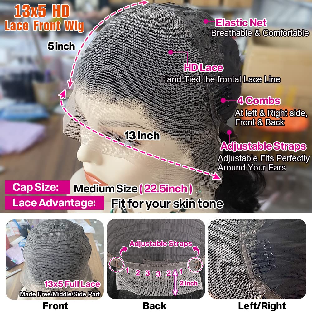 Yamikk glueless cap construction offers easy wear and secure fit.