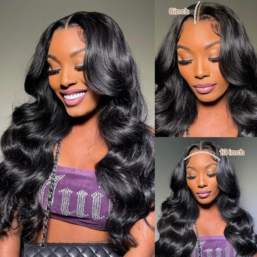 Yamikk HD lace frontal wig 28 inch detail highlighting invisible knots for a seamless scalp
