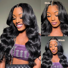 Yamikk HD lace frontal wig 28 inch detail highlighting invisible knots for a seamless scalp