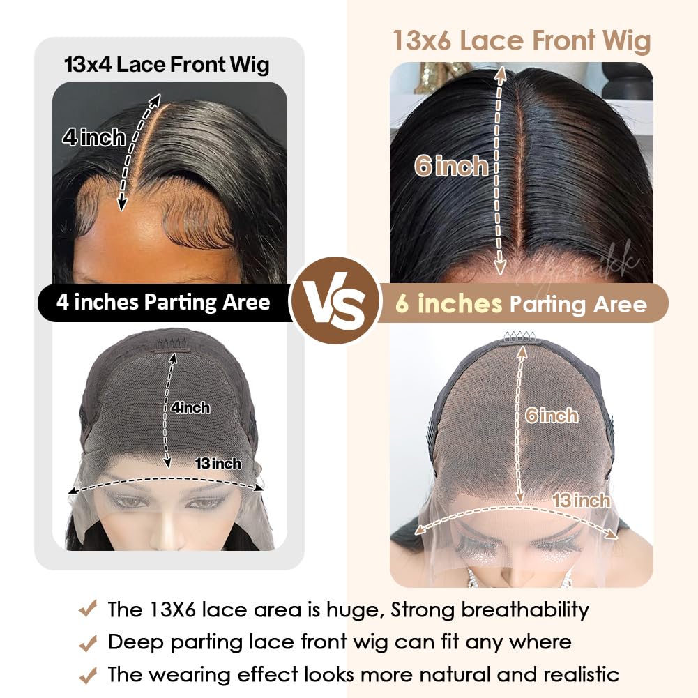 Yamikk natural black lace front wig ready for dyeing and styling