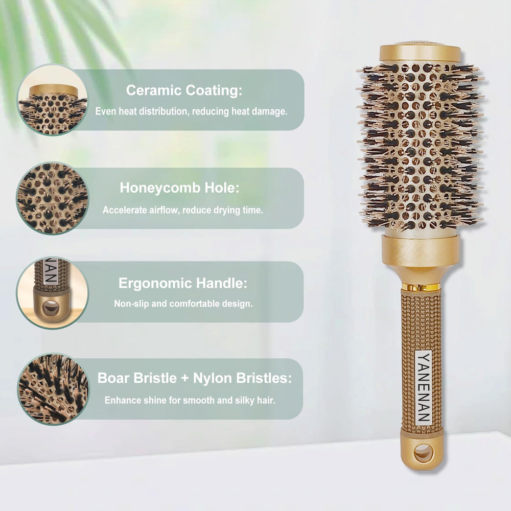 YANENAN round brush 1.7-inch barrel for versatile straight-to-curly styles