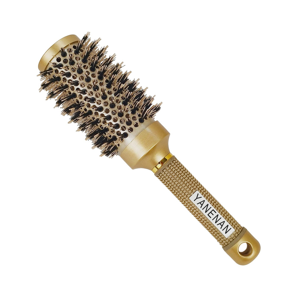 YANENAN round brush with boar bristles for smooth, shiny hair and balanced natural oils