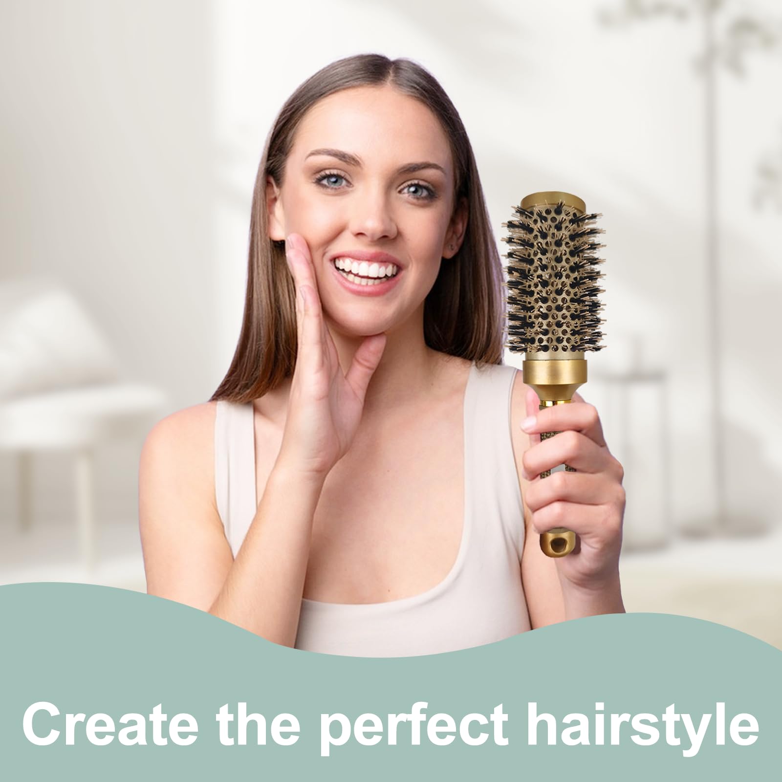 YANENAN round brush ergonomic non-slip handle for comfortable extended styling