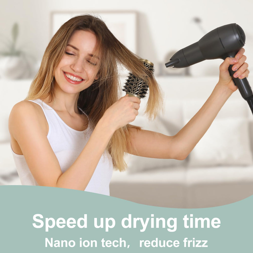 YANENAN round brush with nano ceramic ionic coating for frizz control and shine