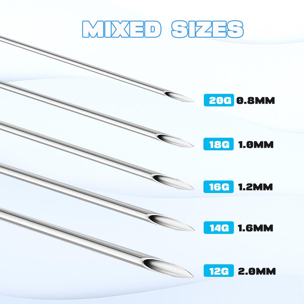 Yangna 316L hollow stainless steel needle close-up showing smooth tip