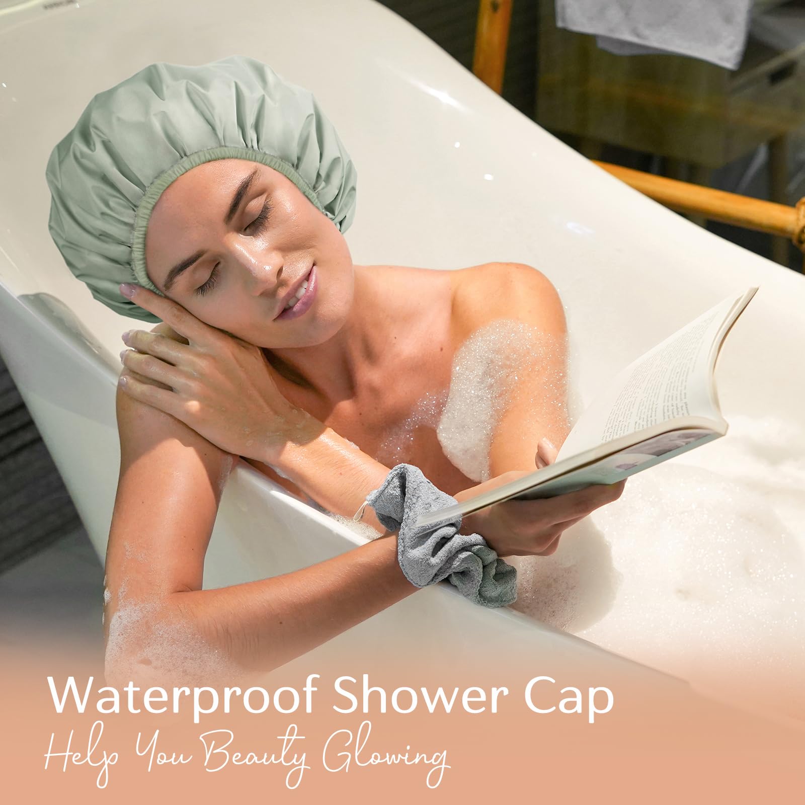 YANIBEST bath hair cap use for spa, bath, or travel.