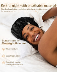 YANIBEST bonete de satén protege el cabello durante la noche.
